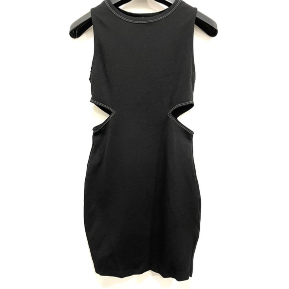 ZARA Black Cut Out Body-con Mini Dress - Picture 1 of 8